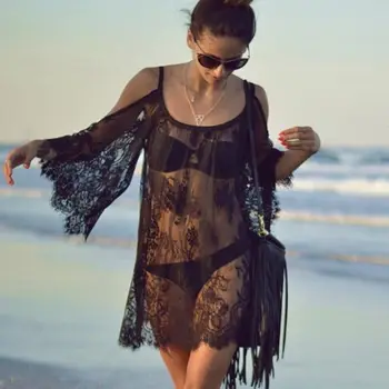 2018 Jaunu Modes Sieviešu Peldkostīms Mežģīņu Tamborēšanas Gadījuma Cieto Segumu Up Peldkostīmi Vasaras Plānas Mežģīnes Beach Ilgi Top