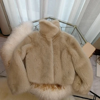 2018 Jaunu Stilu augstākās klases Sieviešu Modes Faux Fur Coat S16