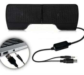 2018 Mini Portatīvo USB Stereo Skaļrunis Soundbar par Notebook Portatīvie Mp3 Tālruņa Mūzikas Atskaņotāju, Datoru, DATORS ar Klipu