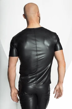 2018 Modes Black Slapjš Izskatās, Lateksa T krekls Vīriešu Ādas Vestes Apakšveļa, Topi Clubwear Kostīmi Geju Apakšveļa Produktu Fetišs