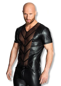 2018 Modes Black Slapjš Izskatās, Lateksa T krekls Vīriešu Ādas Vestes Apakšveļa, Topi Clubwear Kostīmi Geju Apakšveļa Produktu Fetišs