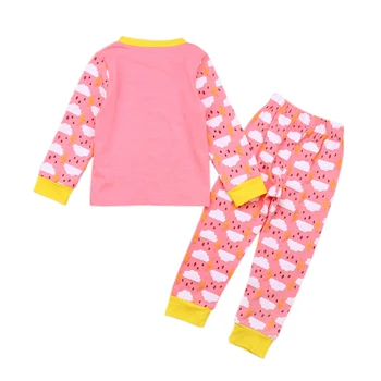 2018 Modes Stila Zēns Meitenes Homewear Mākonis Apģērbu Komplekts atbilstoši Bērniem ar garām Piedurknēm Topi+Bikses 2gab Tērps Rudens Bērnu Pidžamas