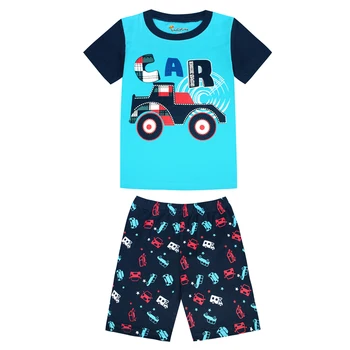 2018 Vasaras Zēnu Apģērbu Bērniem Īsām Piedurknēm Kokvilnas Auto Dizainu Pidžamas Pidžamas Komplekti Bērniem Pijamas 2-8Years Zēni Naktsveļu