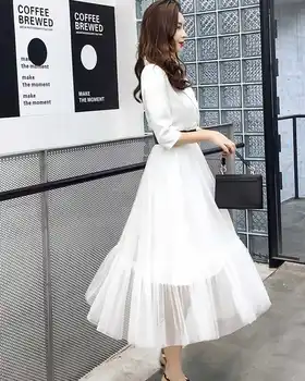 2019. gada Pavasarī Sexy Raibs eleganta Kleita Sievietēm Robots Kakla Acs Viduklis Kleitas Ilgi, Šūpoles Vestido Jostas augstas kvalitātes drēbes femme