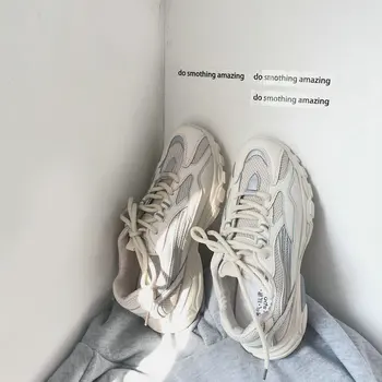 2019. gada Rudenī ostas, vējš sporta apavi savvaļas acs ikdienas skriešanas apavus, modes sekla muti dzīvoklis baltas sporta kurpes ZQ-127