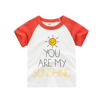 2019. gada Vasaras drēbes Bērniem valkāt bērnu T-krekls bērnu apģērbu pusaugu zēnu apģērbi no kokvilnas krekli zēns tu esi mana saule