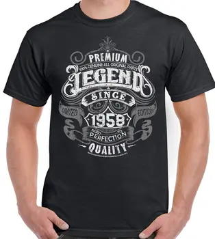 2019. gada Vasaras Modes Stila Premium Leģenda kopš 1958. 60. ANNIVERSAIRE Hommes T-krekls drole 60 ans haut Tee krekls