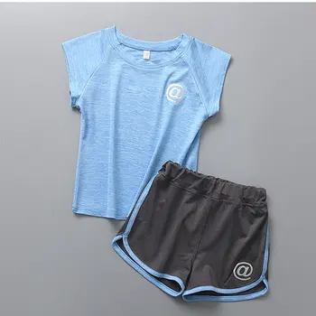 2019. gada Vasaras Zēnu Apģērbu Komplekti, Ātri žāvēšanas Bērniem Sporta Tērpi 2-10T Bērniem, Treniņtērpi T Krekls+šorti Apģērbu Komplekti Bērnu Meitene