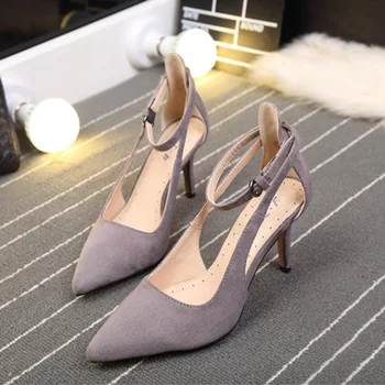 2019. gadā, pavasarī un vasarā modeļi korejiešu versiju norādīja duncis papēži vienas kurpes sieviešu vārds sprādzes ar zamšādas kurpes