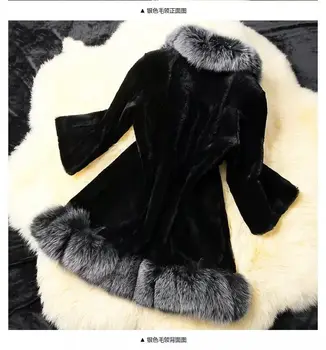 2019 Jaunas Sievietes Mākslīgās Fox Kažokādas Rabbit Fur Coat Vidēja Garuma Sieviešu Ziemas Siltā Plus Izmērs XXXL 3XL Topi, Jaka 29