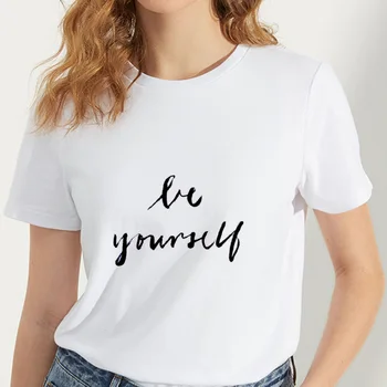 2019 Jauno Vasaras T krekls Sievietēm Mākslas vēstuli izdrukāt T Harajuku plāna Sadaļu, Balts Sieviešu Topi ar Īsām piedurknēm T-krekls apģērbi