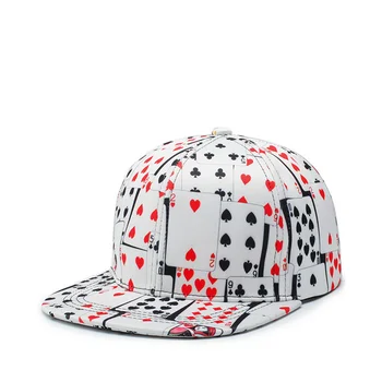 2019 jauns Hip Hop Kokvilnas Pokera Drukāt Cappellino Beisbola cepure Sievietēm, Vīriešiem, Āra Modes Casquette Homme Kaulu Snapback Cepure