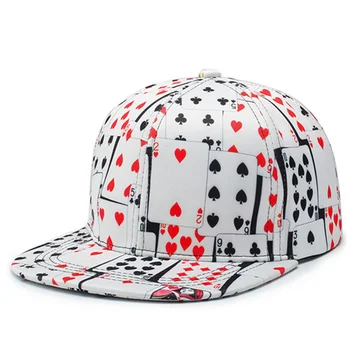 2019 jauns Hip Hop Kokvilnas Pokera Drukāt Cappellino Beisbola cepure Sievietēm, Vīriešiem, Āra Modes Casquette Homme Kaulu Snapback Cepure