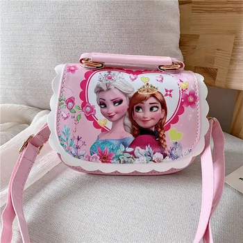 2019 jaunu Disney pu pārnēsājamās somas bērnu soma modes Messenger bag karikatūra pleca soma, saldēti, somas