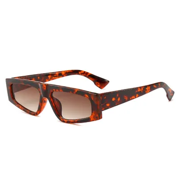 2019 Jaunu Laukumā Saulesbrilles plakanvirsas Mazās Glāzes Vīriešiem Retro Zīmola Dizaina Slīpumu, Saulesbrilles Oculos De Sol Leopard Brilles