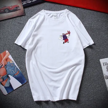 2019 Jaunu Vīriešu Hip hop T-krekls Camisetas Hombre Streetwear T krekls Ar Kaķi Harajuku Japāna Stils Fun Vasaras Kokvilnas Krekli, Topi