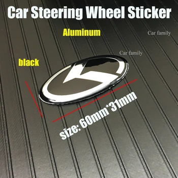 2019 KARSTĀ PĀRDOŠANAS Car Styling Auto Logo Stūre Decal Uzlīmes, Ietilpst Etiķetes, Emblēmas Attiecas 6cm*3.1 cm Sarkana/Melna Alumīnija 1gb/daudz