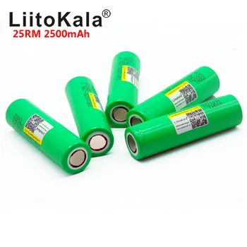 2019 LiitoKala Sākotnējā 18650 25R M INR1865025R 20A gāzizlādes litija baterijas, 2500mAh Akumulatora