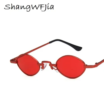 2019 Metāla Rāmis Ovālas Formas Saulesbrilles Sievietēm, Vīriešiem Retro Mazo Saules Brilles Sieviešu Sarkanu Lēcu Brilles Luksusa Zīmolu Rāmis Toņos Briļļu