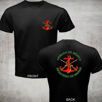 2019 Modes Armada de Mexico Infanteria de Marina Meksikas jūras kara Flotes Armijas melns t krekls 2 pusēm Tee krekls