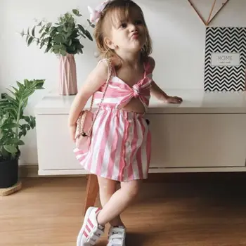 2019 Modes Māte&Meita Kleitas Piemeklēšanas Mamma Meitenēm rozā Svītru atpakaļ Loku Maxi sieviešu baby girl Dress Ģimenes Drēbes