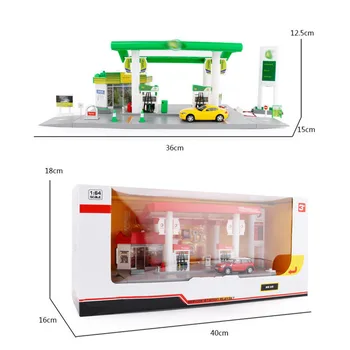 2019 Pavisam Jaunu Chilren Simulācijas Gāzes Stacijas Ar Skaņas un Gaismas Bērniem Rotaļlietas Transportlīdzekļa Automašīnas Komplekts Ar Ceļa Zīmēm Bezmaksas Dāvanu Karte