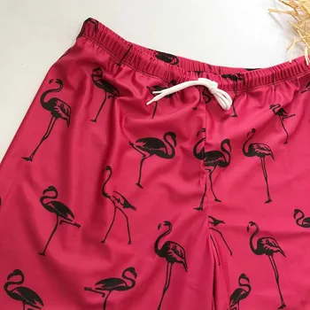 2019 Plus Lieluma Peldbikses Vīriešiem Peldēt Īss Peldēšana Bagāžnieka Surf Beach Īsās Sporta homme Flamingo Drukāt Peldkostīmu zwembroek heren Sunga