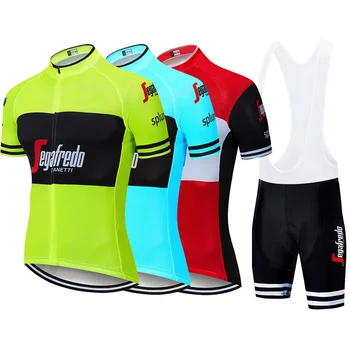 2019 Pro Komandas Fluo Dzeltenā riteņbraukšana Jersey velosipēdu Topi, Krekli maillot ciclismo riteņbraukšana apģērbu ātri sausas vīriešu vasaras velo apģērbi