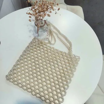 2019 tendence sieviešu fāzēm somā elegantas vakara soma retro dizainers kvalitātes somā luksusa zīmolu rokām austi pērļu maiss
