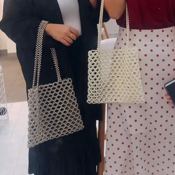 2019 tendence sieviešu fāzēm somā elegantas vakara soma retro dizainers kvalitātes somā luksusa zīmolu rokām austi pērļu maiss