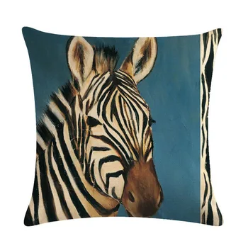 2019 Tīģeris, zebra žirafe dzīvnieku sērija, lina spilvendrāna spilvena vāka mājas apdarei dzīvojamās istabas dīvāna Spilvena Segums gulta automašīnu sēdekļu