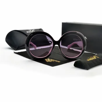 2019 Unisex melnās Saulesbrilles Modes Stila Vintage Punk Lielas apaļas Ceļojumu Pludmalē Sievietēm, Vīriešiem, Saules Brilles Braukšanas aizsargbrilles FML