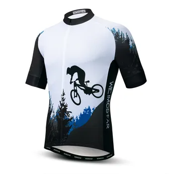 2019 Weimostar Riteņbraukšana Jersey vīriešu Velosipēds kalnu ceļu MTB velo krekls Ropa Ciclismo maillot Sacīkšu cikls top izjādes blūze zilā krāsā