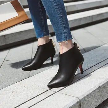 2019 ziemas jauno sievieti apavi ērti ar augstiem papēžiem dāmas augstpapēžu kurpes sieviešu potītes zābaki seksīgas augstpapēžu zābaki, liela izmēra 43