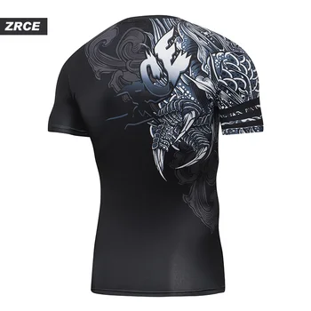 2019 ZRCE Zīmolu Apģērbu 3D Drukāšanas Kompresijas Krekli Ķīniešu Pūķis Ar Vienu piedurkni Modes Fitnesa Hip Hop Vīriešu T Krekls