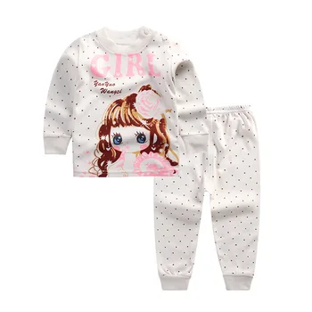 2019 zēnu un meiteņu Apģērbu Komplekti, Bērnu pidžamas modes tērps sleepwears kokvilnas pidžamas ar garām piedurknēm krekli+bikses 2gab kids apģērba