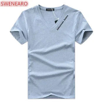 2019 Īpašs Piedāvājums Vīriešu T-Krekli ar v-veida kakla Plus Izmērs S-5XL T-krekls vīriešiem Vasarā īss piedurknēm krekls firmas T-krekls vīrietis