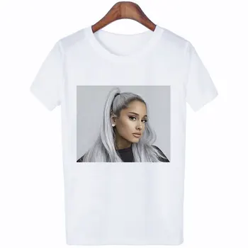 2019New Ariana Grande Drukāt Vogue Gadījuma T-krekls Sievietēm ar Īsām Piedurknēm Harajuku Streetwear T Krekls 90S Drēbes Karstā Pārdošanas Topi Tshirt