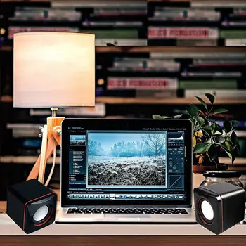 2019New Portatīvo Compact Stereo Nelielu Kvadrātveida 3.5 Mm Audio Pieslēgvieta, USB Skaļruni, Klēpjdators, Datora Audio Pieslēgvieta, USB Skaļrunis