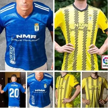 2020 2021 Real Oviedo IBRA maillots de fútbol 20 21 R. FOLCH Y. Camiseta de fútbol para hombre, camiseta de fútbol blanc bleu