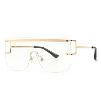 2020 Bez Apmales Laukumā Saulesbrilles Sieviešu Retro Viens Gabals, Saules Brilles Sieviešu Zīmola Dizainere Pārredzamu Goggle Brillēm Dāmas