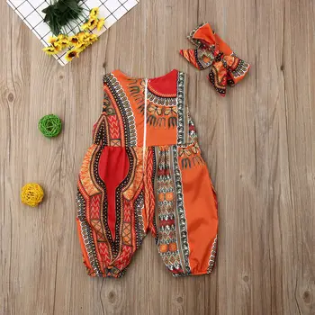 2020 Bērniem, Vasaras Zīdaiņu Apģērbs Mazulim Meitenes Bērniem, Āfrikas Stila Jumpsuit Toddler Apģērbu Playsuit bez Piedurknēm Apģērbs 6M-5T
