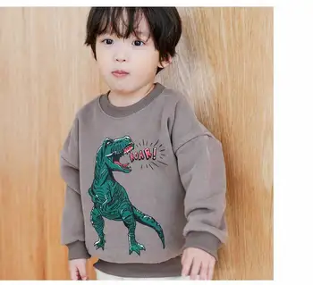 2020. Gada Pavasara Zēnu Krekli Karikatūra Dinozauru Topi Bērniem Silts Vilnas Bērnu Sporta Krekli Ar Garām Piedurknēm Bērnu Tees Bērnu Virsdrēbes
