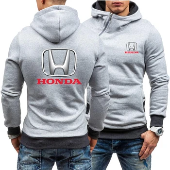 2020. gada Pavasarī, Rudenī jaunu Vīriešu pelēkā vārna HONDA Automašīnas Logo Drukāt Gadījuma Diagonāli rāvējslēdzēju sporta Krekli Cilvēks Hoody Apģērbi vīriešiem A01