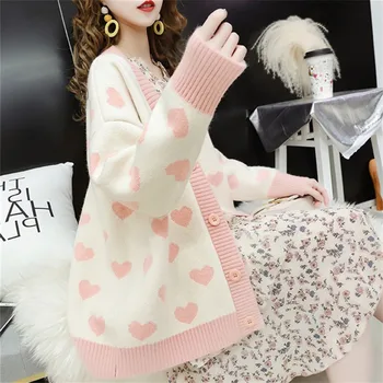 2020. Gada Rudenī Rozā, Bieza, Loverly Džemperis Mētelis Zaudēt Gadījuma Korejas Modes Jaka Džemperi Sieviešu Ziemas Džemperi Dāmu Apģērbu