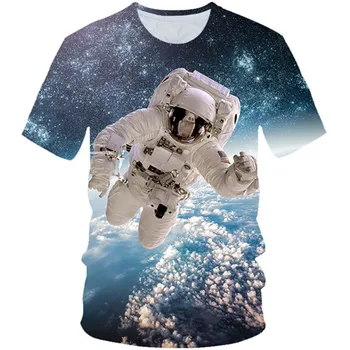 2020. gada Vasaras Bērnu 3D T-krekls Bērniem Kosmosa Astronautu Planētas Balonu Harajuku Stils 3D Druka T kreklu Zēni Meitenes Krāsains Tshirts