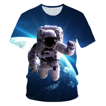 2020. gada Vasaras Bērnu 3D T-krekls Bērniem Kosmosa Astronautu Planētas Balonu Harajuku Stils 3D Druka T kreklu Zēni Meitenes Krāsains Tshirts