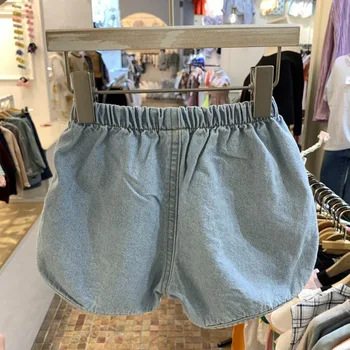 2020. gada vasaras bērnu apģērbu, jaunu zēnu un meiteņu modes mazgā džinsa savvaļas apaļas malas, gadījuma šorti