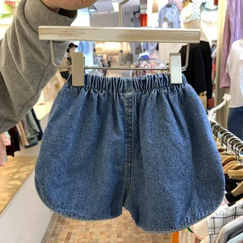 2020. gada vasaras bērnu apģērbu, jaunu zēnu un meiteņu modes mazgā džinsa savvaļas apaļas malas, gadījuma šorti