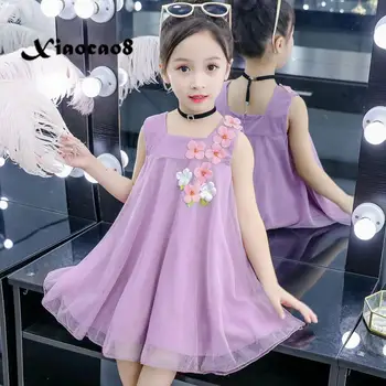 2020. gada Vasaras Bērnu Kleita Toddler Meitene Acu Ziedi Princese Kleita Bērni bez Piedurknēm Puse Kāzu Kleitu Maz Meiteņu Drēbes